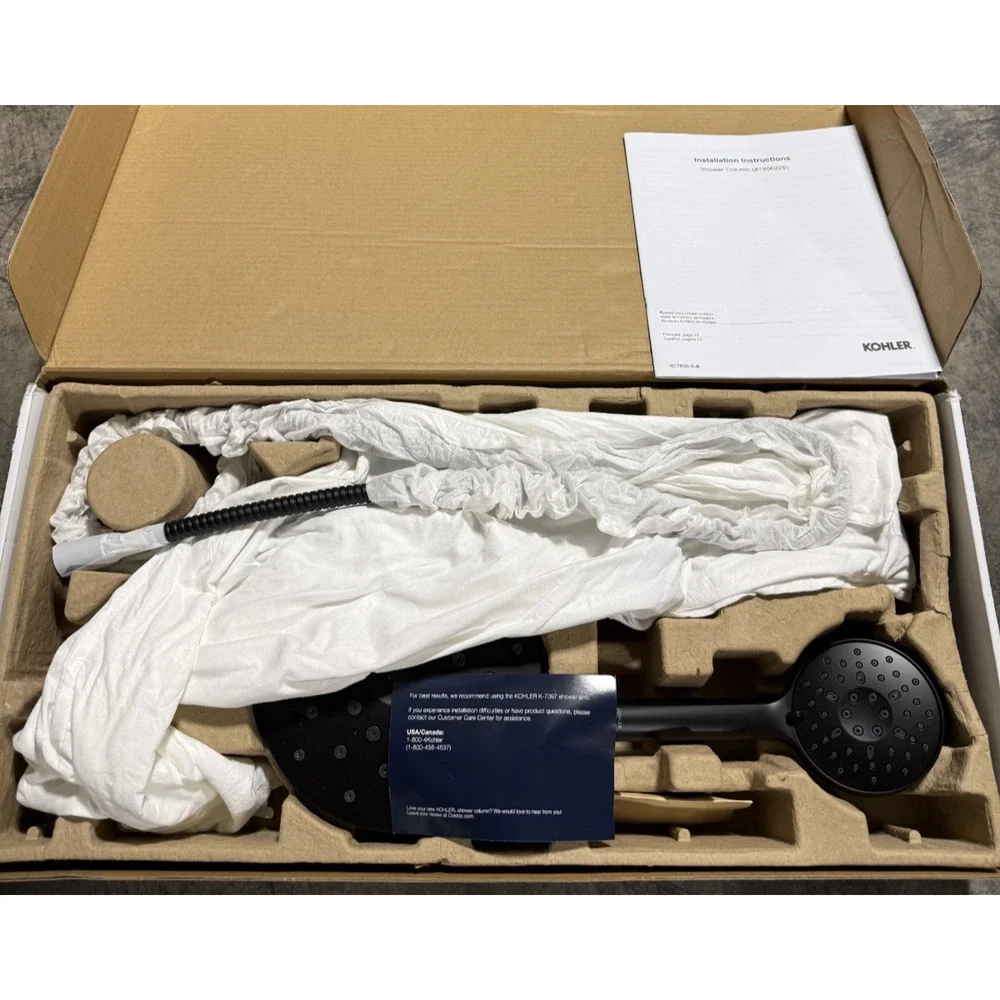 Kohler HydroRail 3-in-1 Multifunction Showerhead and Column Kit - Matte Black
